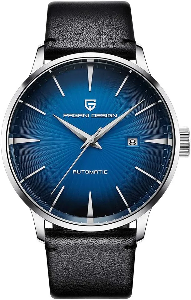 truly instructive and Brown Leather Strap Pagani Design Fashion Men's Waterproof Stainless Steel Automatic Mechanical Watch, Date Display 