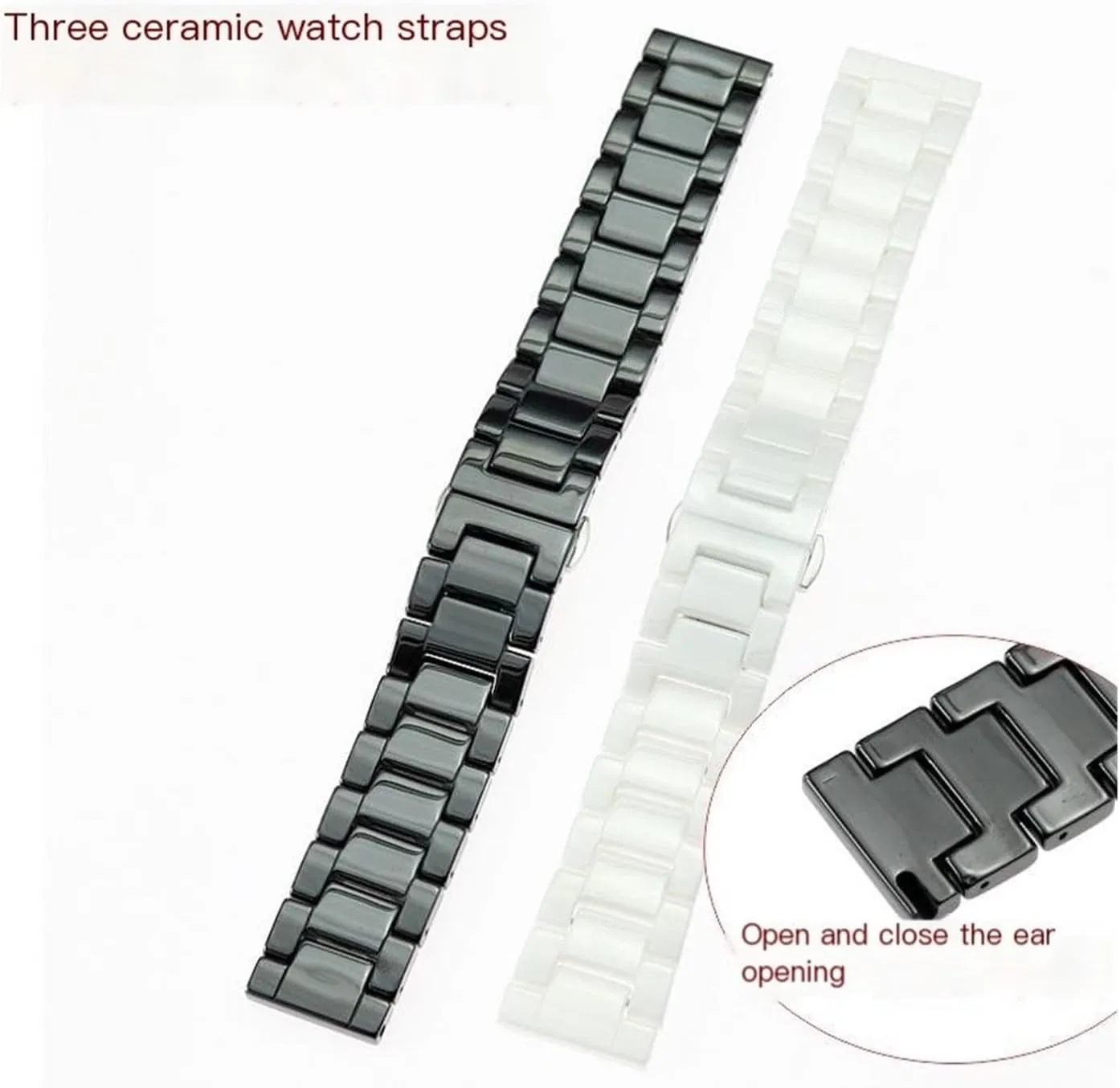 unisex replacement watch strap watch accessories Ceramic watch cyanide convene band 14-22mm 