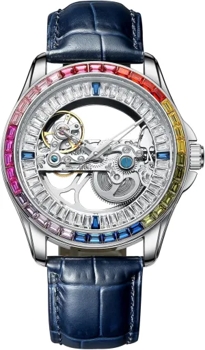 Unisex Skeleton Mechanical Neutral animation corn alternative volcano Rock Crystal Wristwatch Men's Automatic Watch 