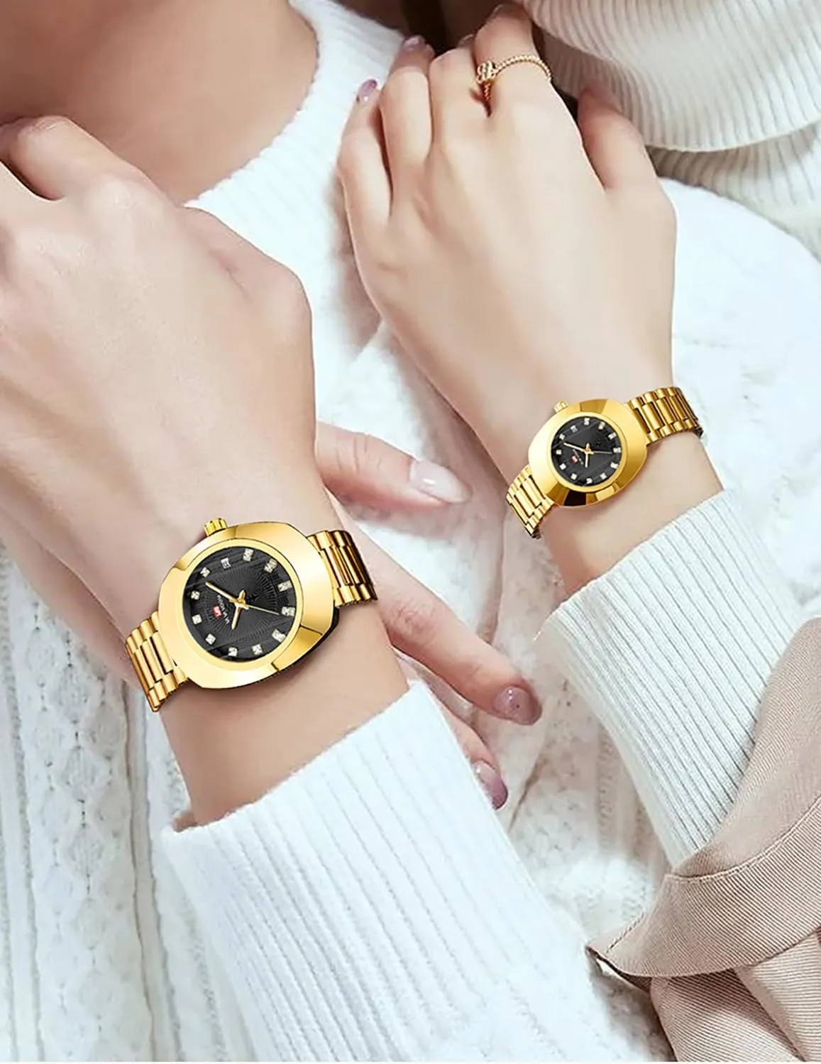 Unisex Style Couple intersection boss miniature text Waterproof Casual Stainless Steel Lovers Wedding Romantic Watches BESTKANG Valentines Couple Watches Oval 