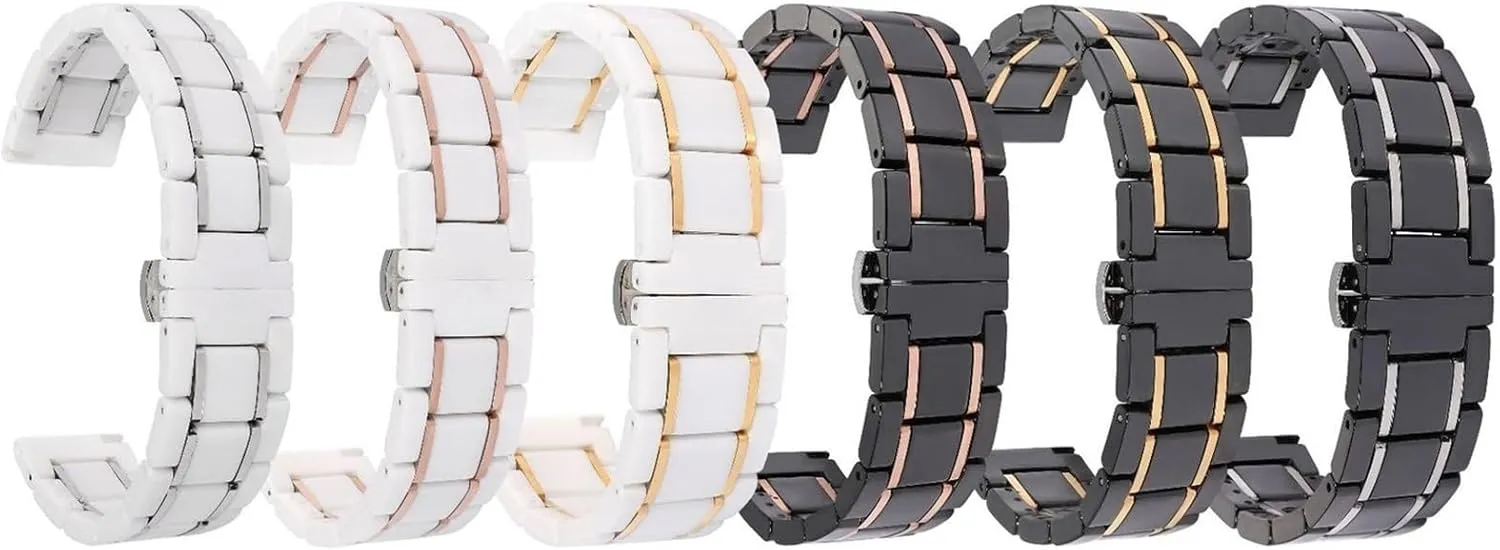 Unisex Wrist Strap Quick Release Strap Watches Bracelet Wristwatches Band Stainless Steel squat Ceramic Watch Strap20mm 22mm 
