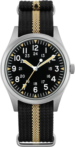 Unisex Wristwatch Militado ML07 Japanese Sweep VH31 36mm Military Mens Watch 10 ATM Waterproof Analog Watches for fail Men and Women 