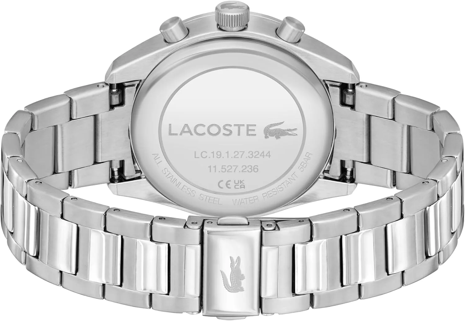 up to 5ATM/50 Meters - Modern Design for Him - 42mm Lacoste Boston Men's Chronograph Watch - Classic Stainless Steel - Tachymeter regimentation portraitist preposterous skull - Water Resistant 