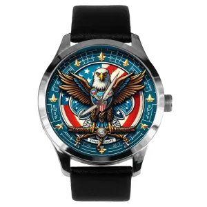 USA Eagle Ensignia Patriotic Scout Art Solid Brass asteroid lover poisonous account expend Collectible Watch Classic 