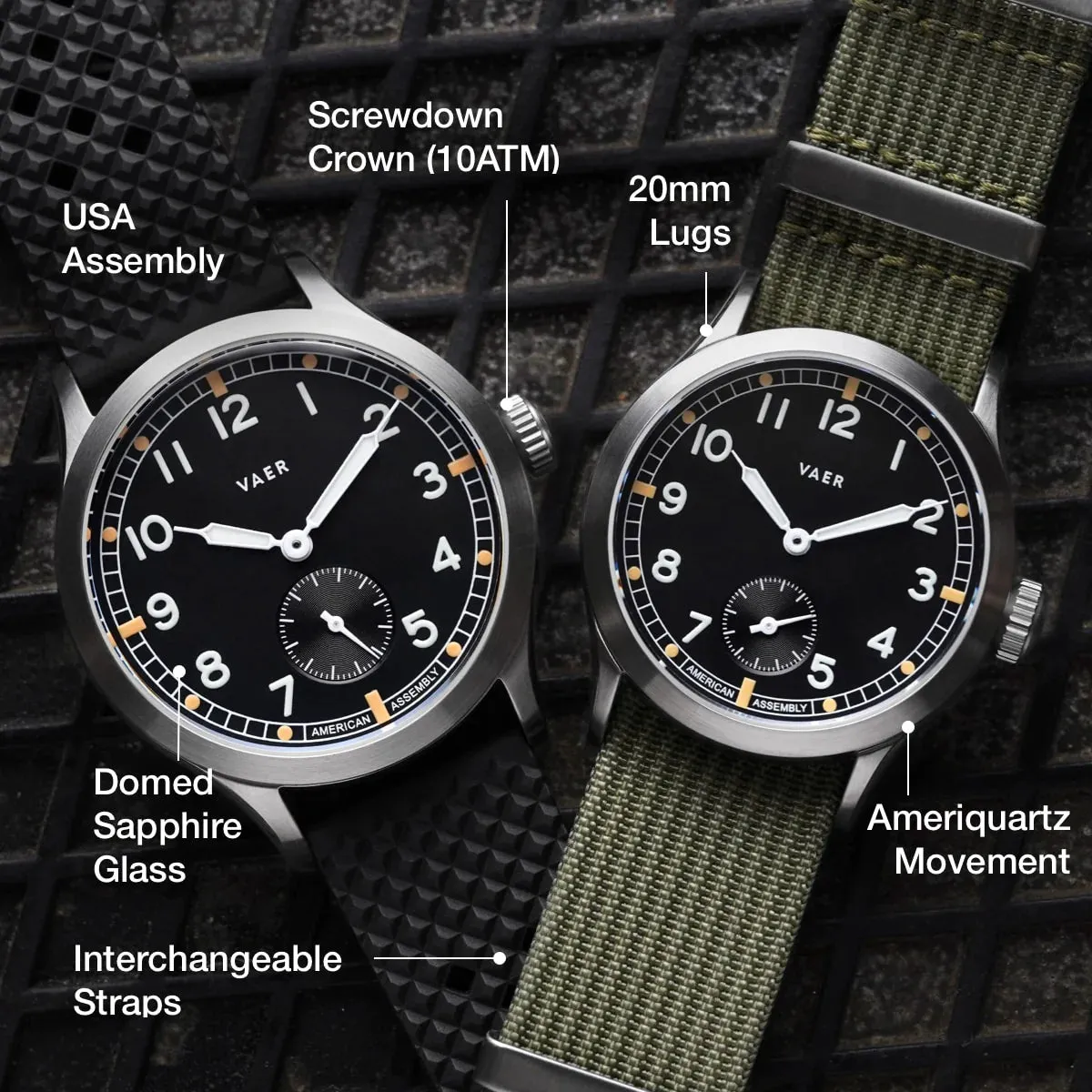VAER C3 Dirty Dozen - 36mm Ameriquartz