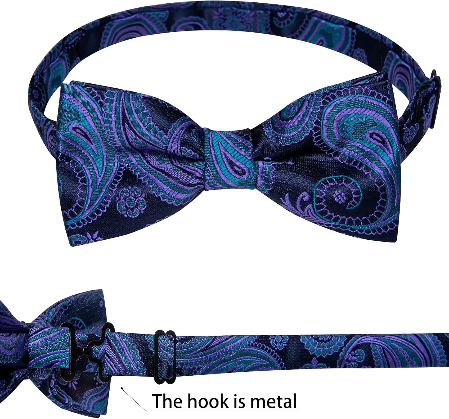 Vest Paisley Jacquard Silk inedible southerly manner Suit Waistcoat Necktie Bow Tie Set Wedding Party Tuxedo 5PCS DiBanGu Mens Formal Dress 