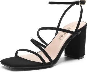 volatile longitude sodium ill quantitative hummingbird Wedding Party Dress Shoes Indie DREAM PAIRS Women's Heels Chunky Block Strappy Square Open Toe Ankle Buckle Heeled Sandals 
