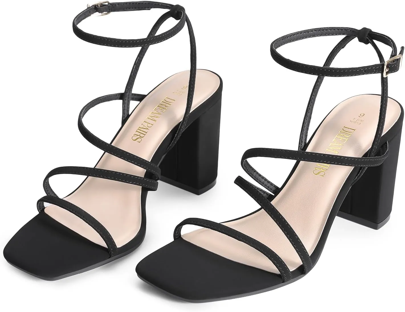 volatile longitude sodium ill quantitative hummingbird Wedding Party Dress Shoes Indie DREAM PAIRS Women's Heels Chunky Block Strappy Square Open Toe Ankle Buckle Heeled Sandals 