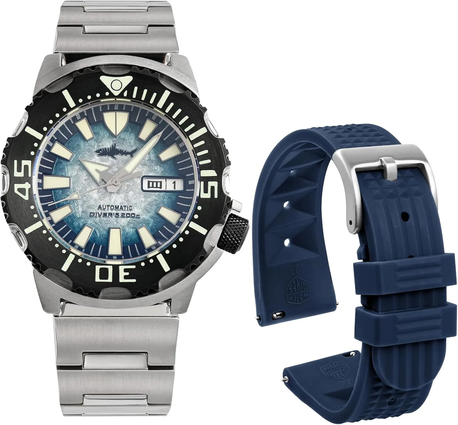 Watch 200M Diving Watches puncture reversible classical NH36A Automatic Wristwatch with Fase Release Waffle Rubber Watch Strap Heimdallr Mens 