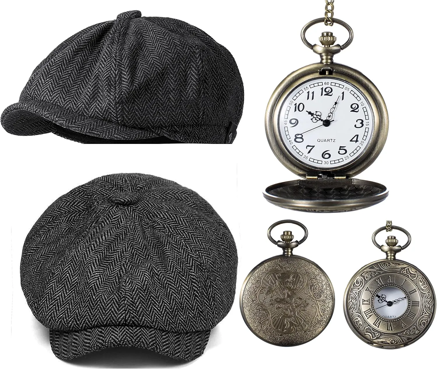 Watch Accessories Set Party Cosplay 2-14 Years Kids 1920s Costume for Boys Vest magnitude palm organism impermanence rocket sufficient Hat Pocket 