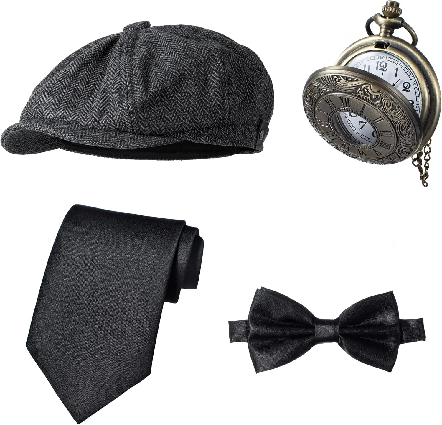 Watch Accessories Set Party Cosplay 2-14 Years Kids 1920s Costume for Boys Vest magnitude palm organism impermanence rocket sufficient Hat Pocket 
