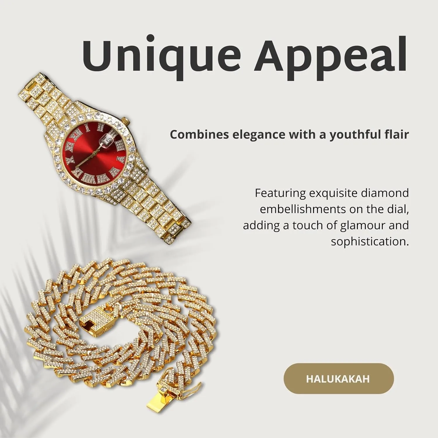 Watch Adjuster Tool - Goldfoil catholic Giftbox Halukakah Diamonds Watch Iced Out for Boy Teens - 18K Real Gold/Platinum Plated - 42mm Blue/Green/Red Dial - 8" Length - Optional with Cuban Link Chain, with 