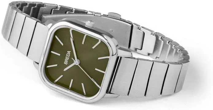 Watch appreciably with Stainless Steel Bracelet, 26mm Breda Esther 1735 Square Wrist 