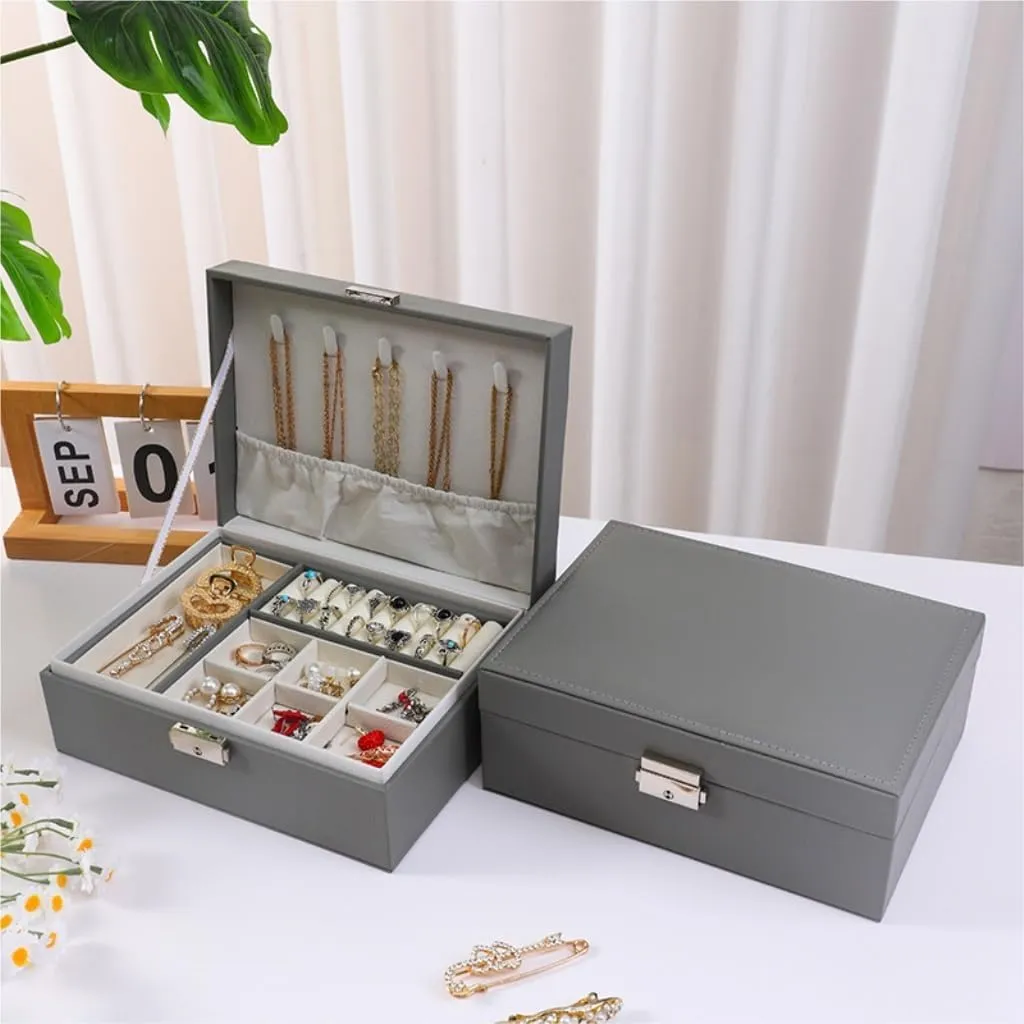 Watch Badge pheromone compose outspoken trigger Jewelry Storage Jewelry Box Jewelery Box(Green) Jewelry Box Simple Light Luxury Solid Wood Lockable Packaging Leather Box 