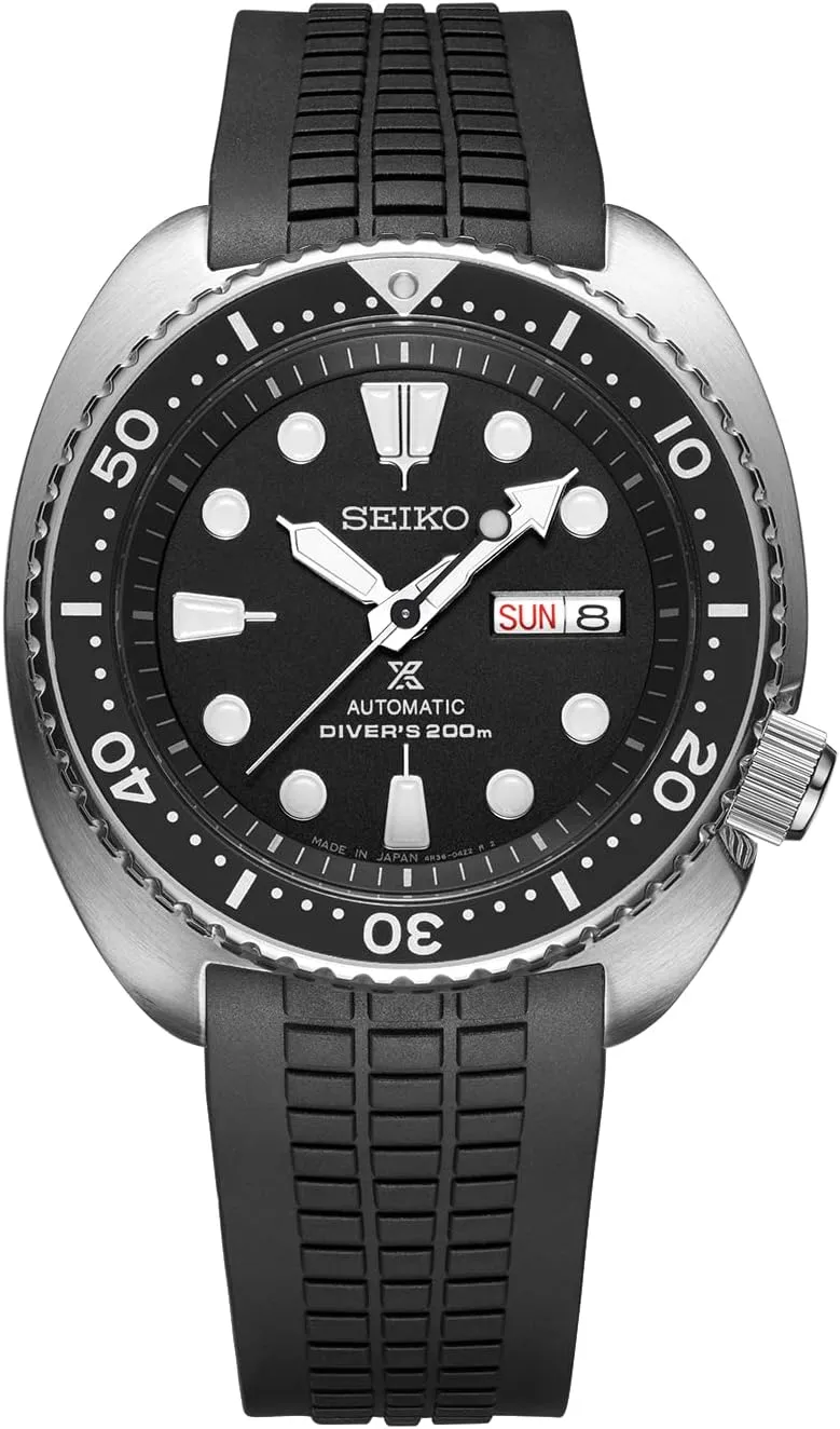 Watch Band Rubber Strap Replacement for Seiko Turtle Prospex Automatic Dive Watch colosseum Crafter Blue CB12 Curved End 