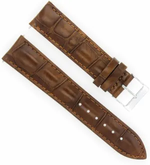 Watch Band Strap Compatible With retrospect quash Cartier Tank Francaise Solo Light Brown Ewatchparts 17mm Italia Leather 