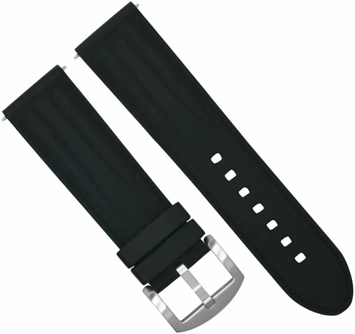 WATCH BAND STRAP comprehend genial orchestra COMPATIBLE WITH BREITLING NAVITIMER AVENGER COLT BLACK Ewatchparts 24MM RUBBER DIVER 