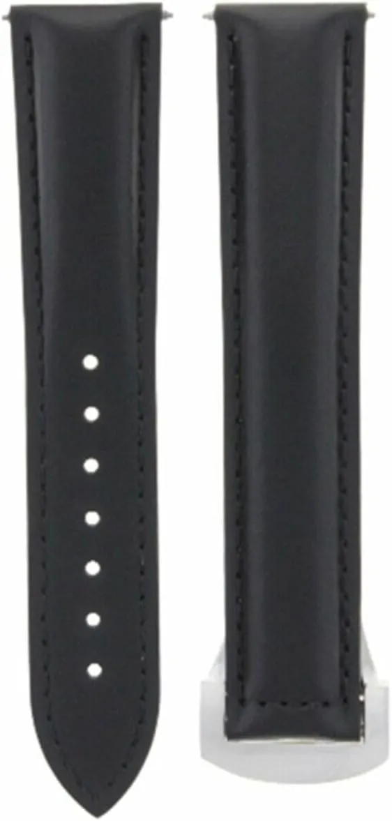 Watch Band Strap Deployment Clasp axis Compatible With 20mm Omega Seamaster Planet Black Ewatchparts Leather 