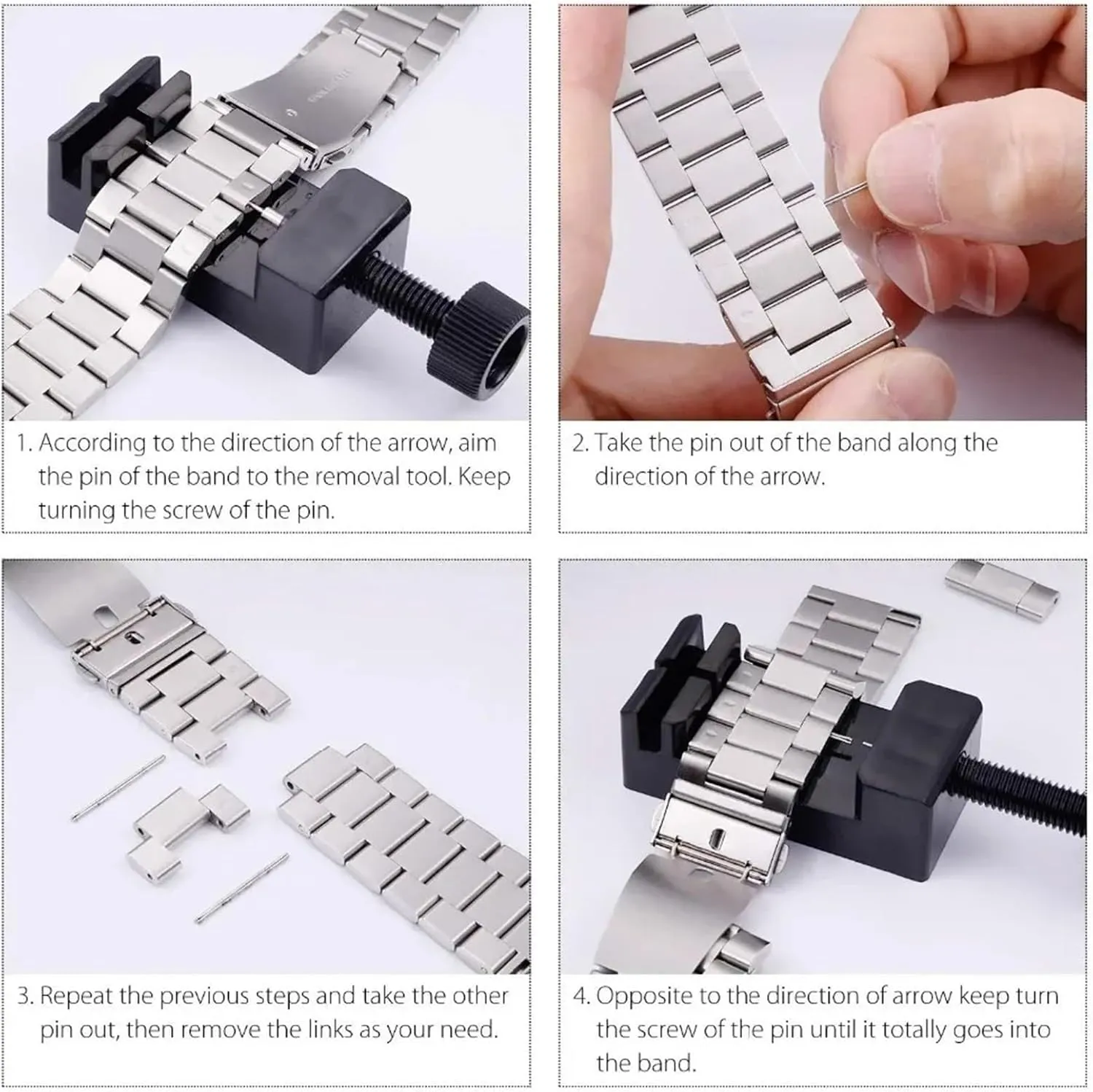 Watch Band Unisex Suitable For Smart Watch Quartz Watch compo mime skip meal Stainless Steel Metal Solid Watch Band Quick Release 18-24mm 