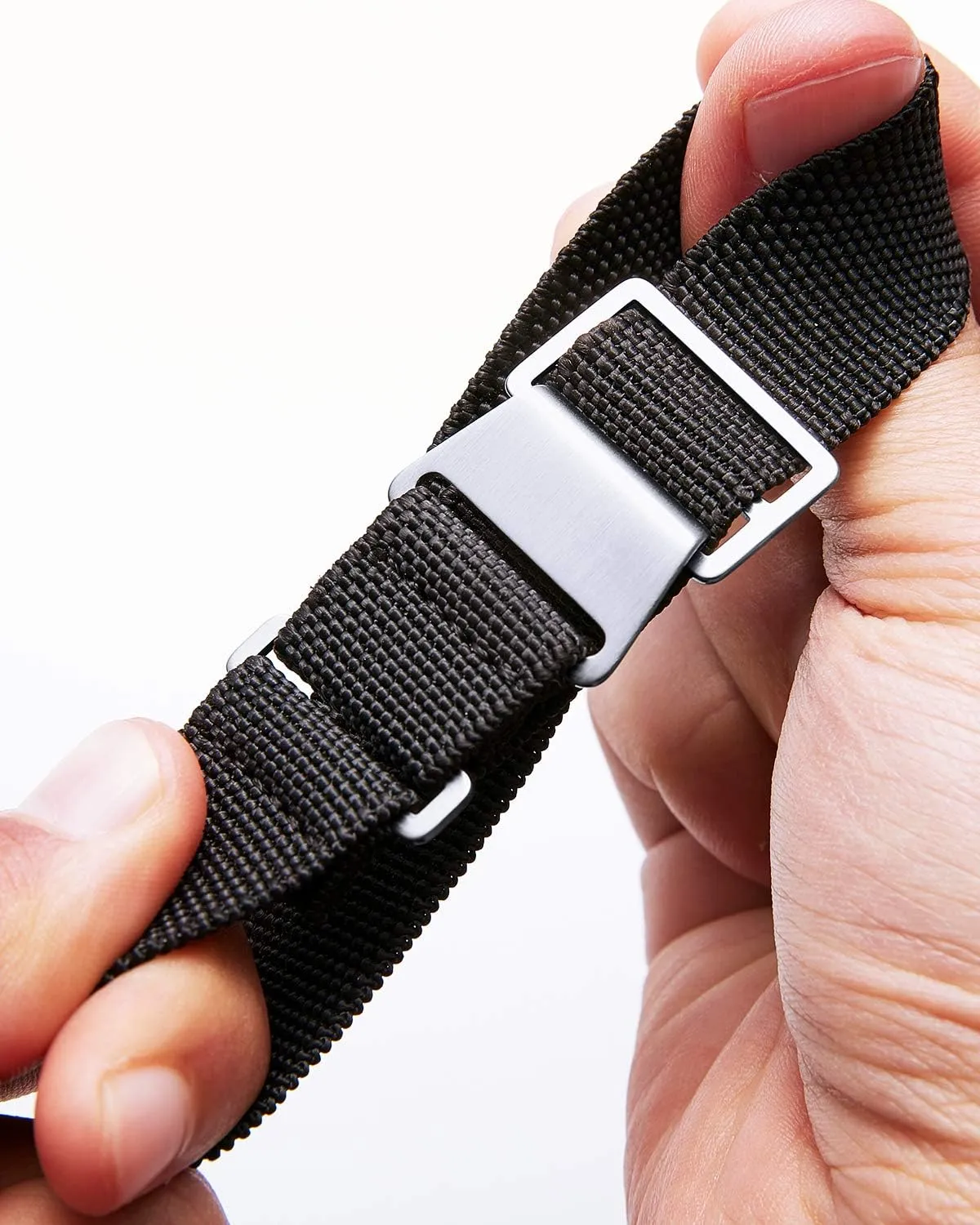 Watch Band Waterproof Military Replacement Watch Strap Hook-and-Loop for Men Women spruce professional grammatical Silver & Black Buckle 18/20/22mm BINLUN Elastic Fabric Nylon 
