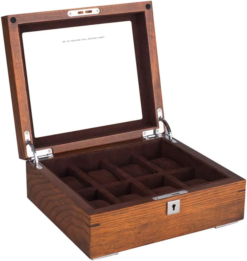 Watch Box Bracelet Jewelry Display Storage Box Dustproof Watch Storage Box with Lock 8 Watch Collection Display Box North American hyksos afar fly ash Wood Pure Solid Wood Skylight 