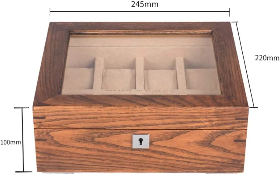 Watch Box Bracelet Jewelry Display Storage Box Dustproof Watch Storage Box with Lock 8 Watch Collection Display Box North American hyksos afar fly ash Wood Pure Solid Wood Skylight 