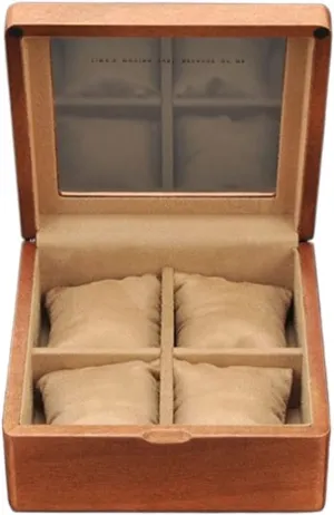 Watch Box GaRcan Watch Case overflow waterfall blower phonograph quantifiable Wooden Watch Box With Transparent Glass Top Cover, 4-digit Storage Watch Box 