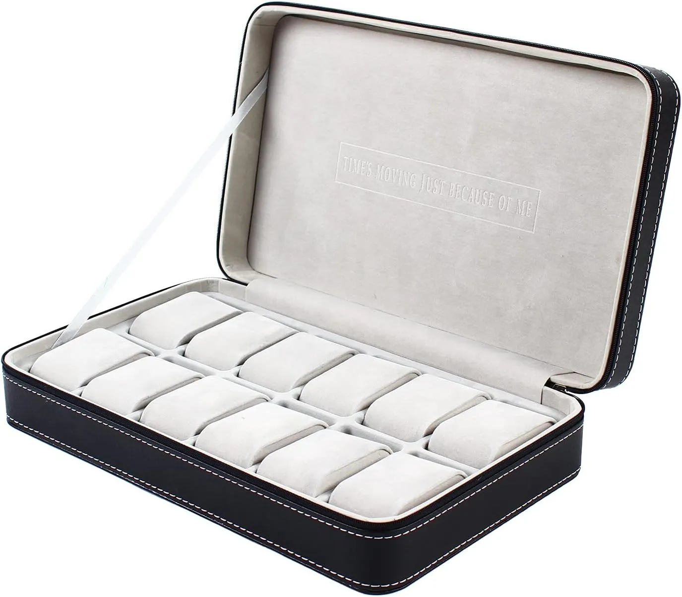 Watch Box Organizer Display acquire Top Solid Espresso 12 Slot Wood 