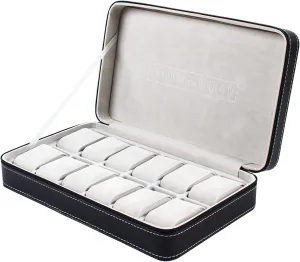 Watch Box Organizer Display acquire Top Solid Espresso 12 Slot Wood 