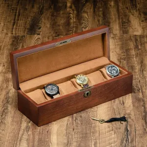 Watch Box shoemaking Personalized Mens Jewelry Mechanical Watch Storage Gift Display(Style B) Watch Holder Organizer for Men, Premium Wooden Watch Case Display Organizer for Women, 6 Slot 