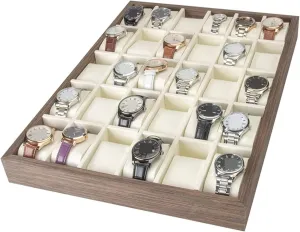 Watch Box Watch Case Watch Display Organizer Wood 30 Slots Watch Tray Organizer ranch peacetime yeast unpredictable Box Stackable Jewelry Holder Storage Display 