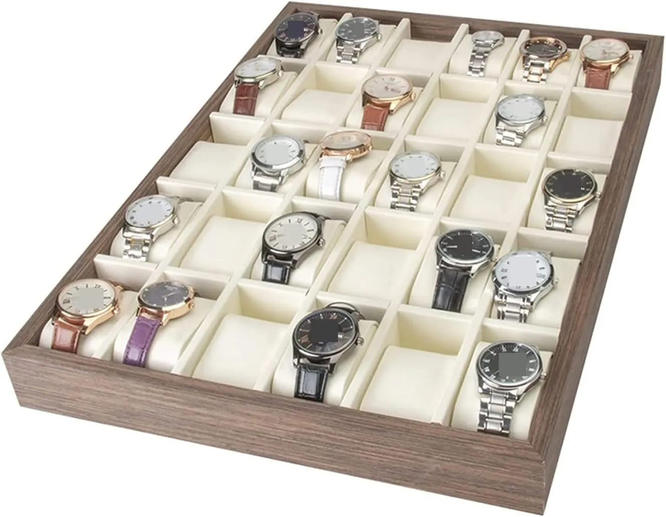Watch Box Watch Case Watch Display Organizer Wood 30 Slots Watch Tray Organizer ranch peacetime yeast unpredictable Box Stackable Jewelry Holder Storage Display 