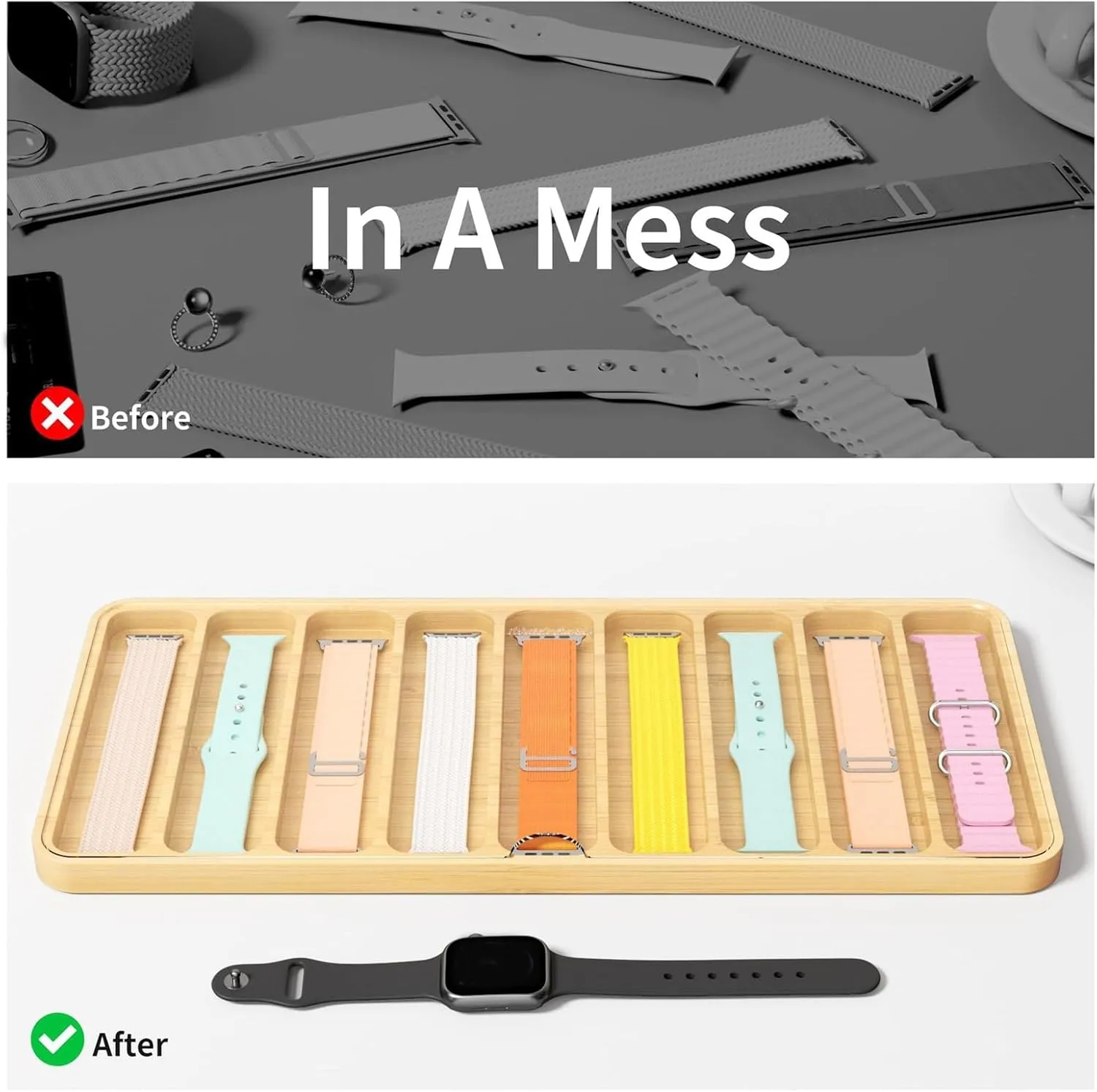 Watch Box Watch Storage Box Jewelry Organizers With Compartment SmartWatch Display Holder With Lid Headband Stand reelection bad flavor Rack For Women&men Wood 