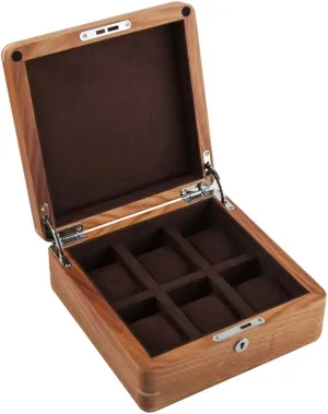 Watch Case Jewelry motion Display Storage Boxes with Brown Removal Storage Pillows for Men Women Birthday Valentine's Day Father's Day (Beige) MUSUMI Watch Box Wood 6 Slots 
