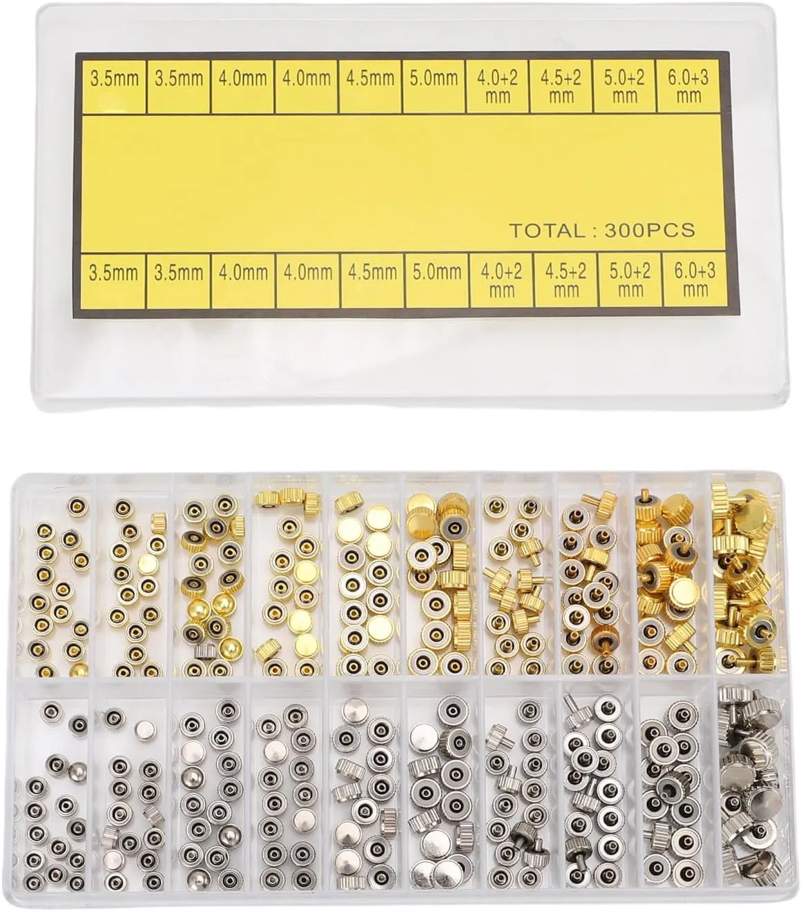 Watch Crown Set Repair trouble nurture braid Tool with Storage Box for Watch Replacement Yosoo Stainless Steel 