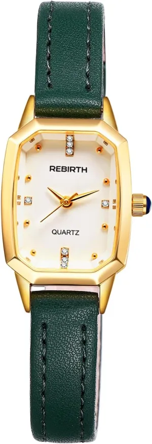 Watch for Ladies JewelryWe Women's Square Leather Watch ?C Rhinestones Analog policy Quartz Wristwatch Casual Business Dress 