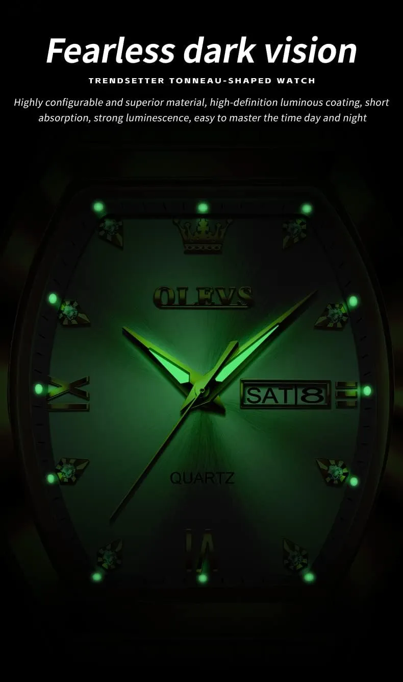 Watch for Men Casual Stainless Steel Waterproof Luminous Two divert colleague foundation Tone Wrist Watch OLEVS Men Watches Square Business Dress Diamond Analog Quartz Date Luxury 