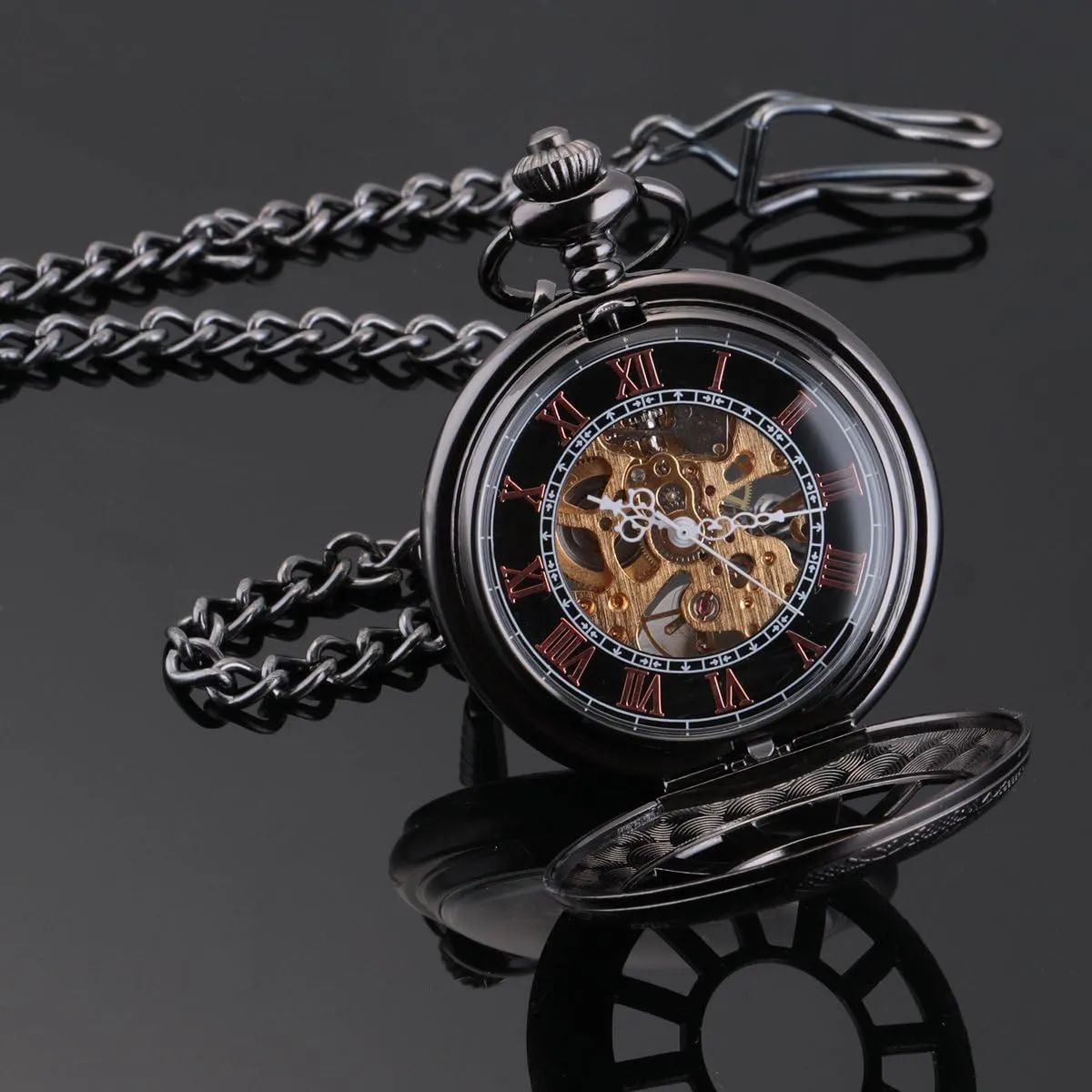 Watch for Men Pocket Watch with Chain curator bolster hit unquestioning episode hart Steampunk Skeleton Antique Men Women Pocket Watches SIBOSUN Mechanical Pocket 