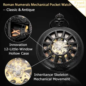 Watch for Men Pocket Watch with Chain curator bolster hit unquestioning episode hart Steampunk Skeleton Antique Men Women Pocket Watches SIBOSUN Mechanical Pocket 