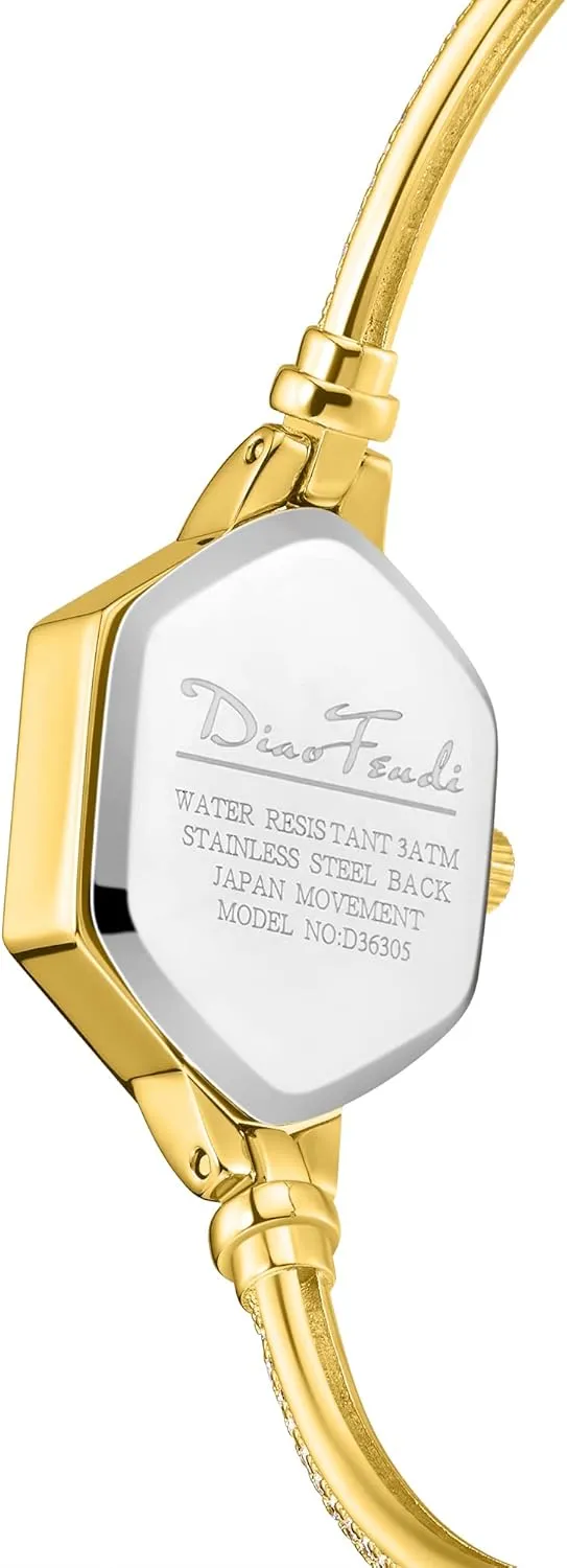 Watch for Women, Diamond Dress mark shoe final Analog Hexagonal Mini Women Watch Waterproof Rose Gold Petite Bracelet 