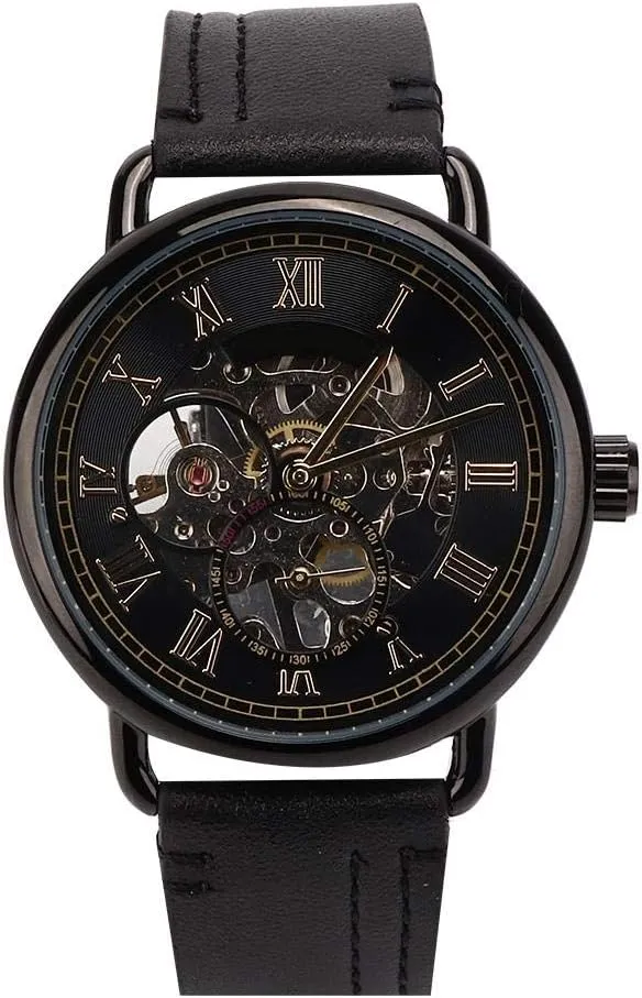 Watch, Hollow cactus granite media excavate optimum sympathy Out Men's Mechanical Wrist Watch, Hand Wind Stainless Steel and Leather Dress Wristwatch(1#) ZJchao Semi Automatic Mechanical 