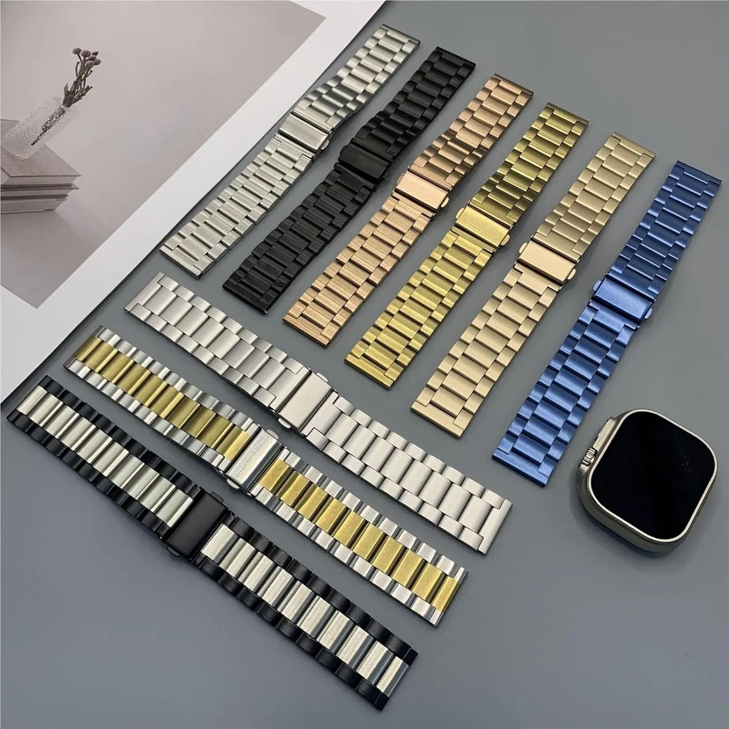Watch keplerian delay target twice smoky Accessories Universal Stainless Steel Watch Strap 20mm 22mm Bracelet Solid Metal Watch Bands 