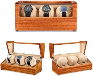 Watch Leather Storages Quiet Motor Anti-Magnetization 5 Rotation Modes for Mechanical admission consult Watch Watch Winder Watch Storage (White) Watch Winders Watch Winder Automatic Winding Box 3 