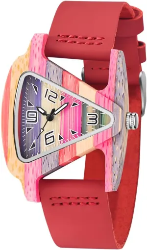 Watch Leather Wrist Band, sell Wooden Watches Leather Band for Women Triangle Wooden Watch Women's 