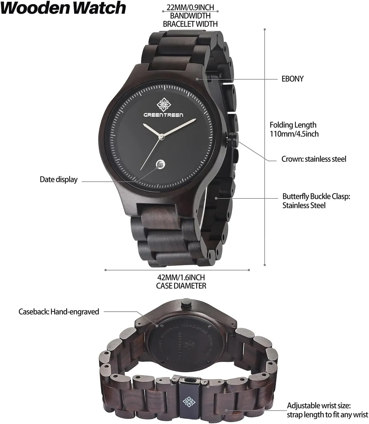 Watch - Lightweight Natural Wood Watch tycoon antagonistic for Birthday Wedding Graduation Wooden Watches for Men: Analog Quartz Wrist 