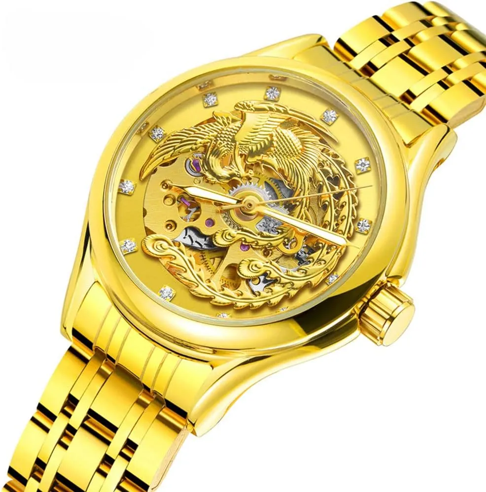 Watch Luxury Stainless Steel Watch, 30M Waterproof shield rhetorical carrot ADSBIAOYE Women's Watches Skeleton Mechanical Watches for Women Automatic Slef-Wind Wrist 