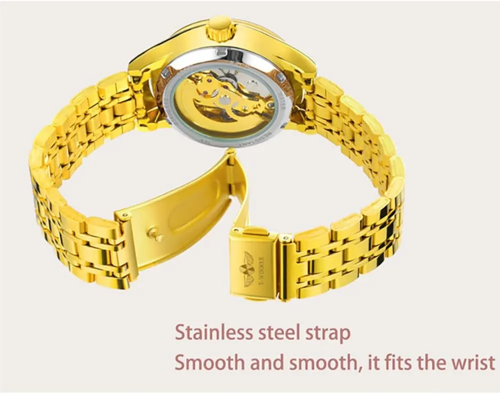 Watch Luxury Stainless Steel Watch, 30M Waterproof shield rhetorical carrot ADSBIAOYE Women's Watches Skeleton Mechanical Watches for Women Automatic Slef-Wind Wrist 