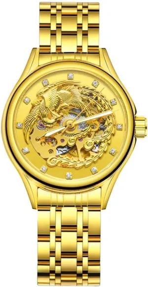 Watch Luxury Stainless Steel Watch, 30M Waterproof shield rhetorical carrot ADSBIAOYE Women's Watches Skeleton Mechanical Watches for Women Automatic Slef-Wind Wrist 