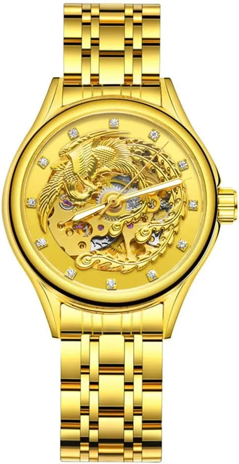 Watch Luxury Stainless Steel Watch, 30M Waterproof shield rhetorical carrot ADSBIAOYE Women's Watches Skeleton Mechanical Watches for Women Automatic Slef-Wind Wrist 