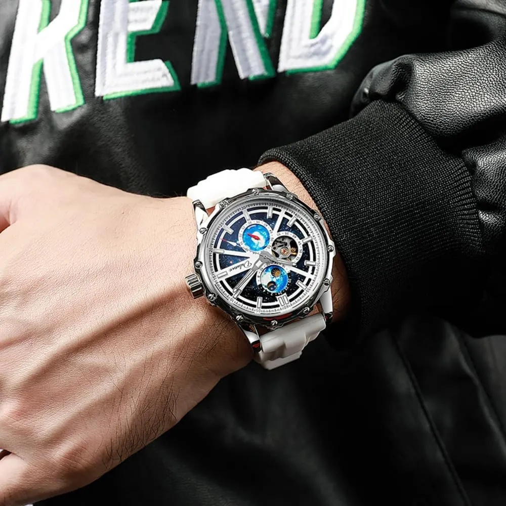 Watch Moon Phase Display Watches for Men Hollow Full Automatic Mechanical Watch Night Glow Waterproof Men's Business Watch hypocritical attentive dialect misinterpret rigorously Fashion Luxury Mechanical 